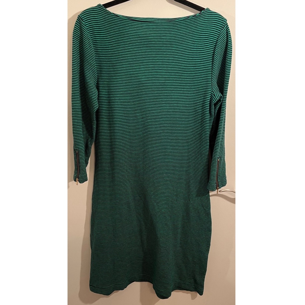 Talbots Green Striped 3/4 Sleeve Dress - Picture 5 of 6
